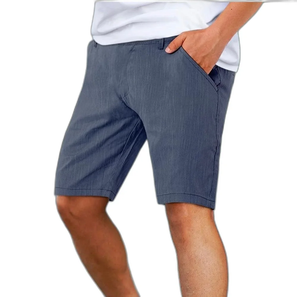 Men's shorts 10’Inseam Skinny Fit Stretch Flat Front Chino Short Dark blue.